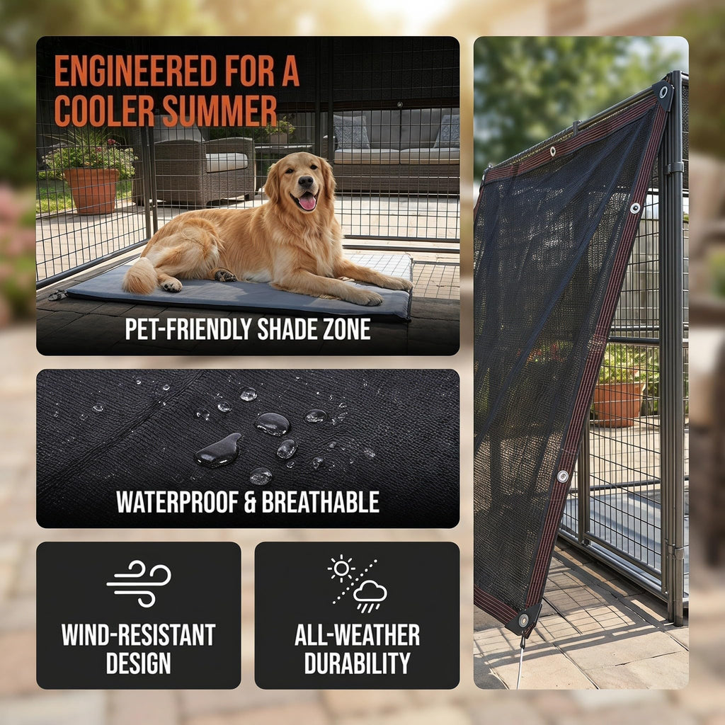 10x10ft Outdoor Dog Kennel Cover G943758