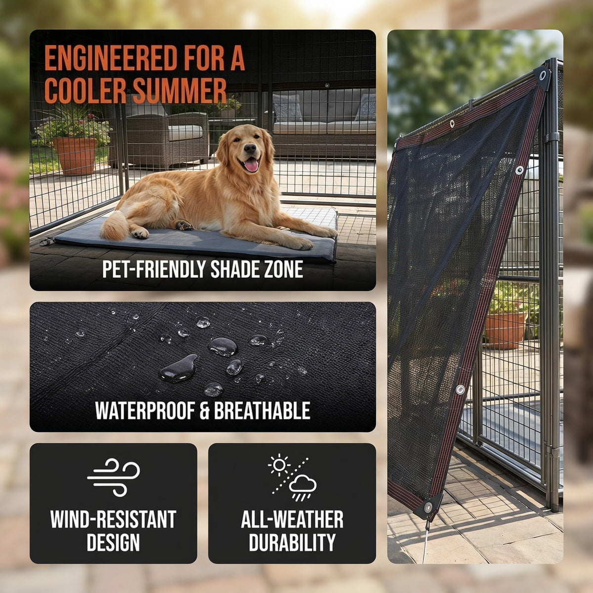 10x10ft Outdoor Dog Kennel Cover G943758
