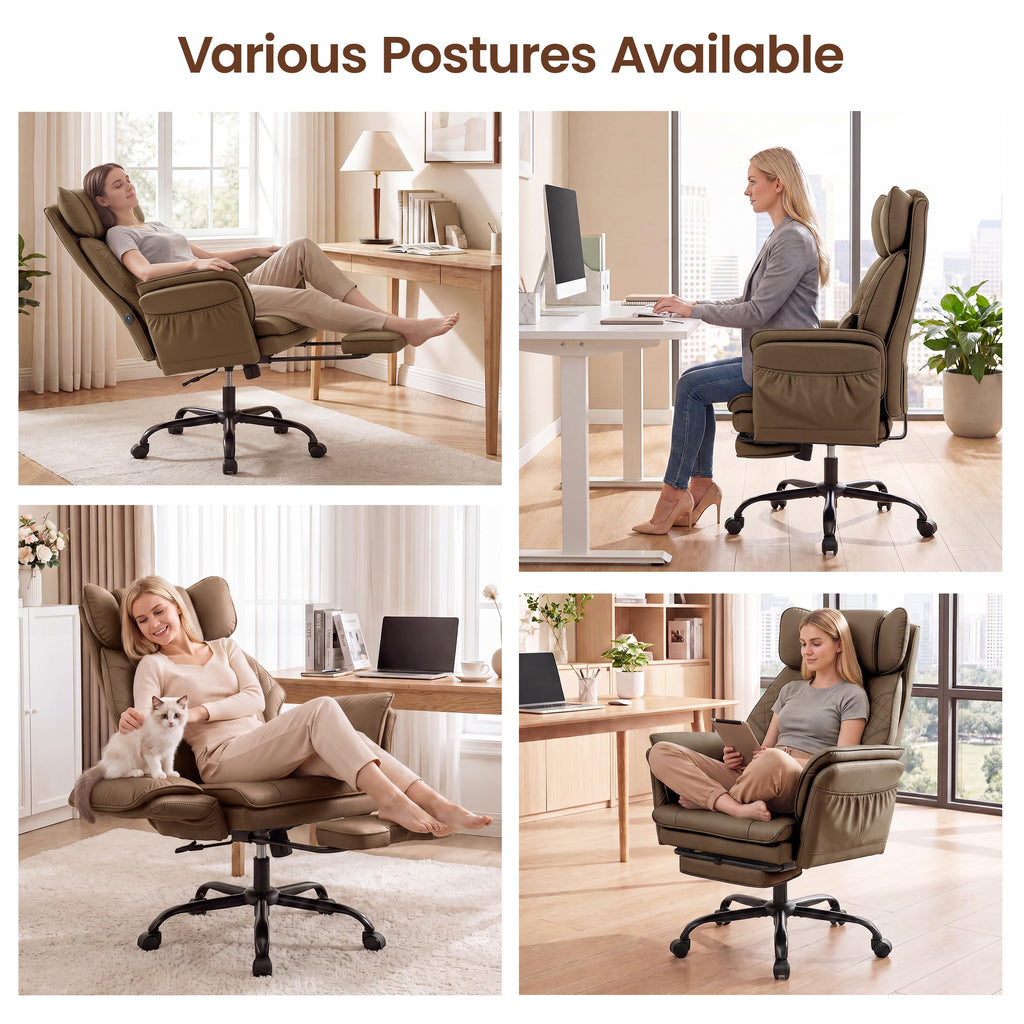 3D Kneading Massage Office Chair with Footrest V973388