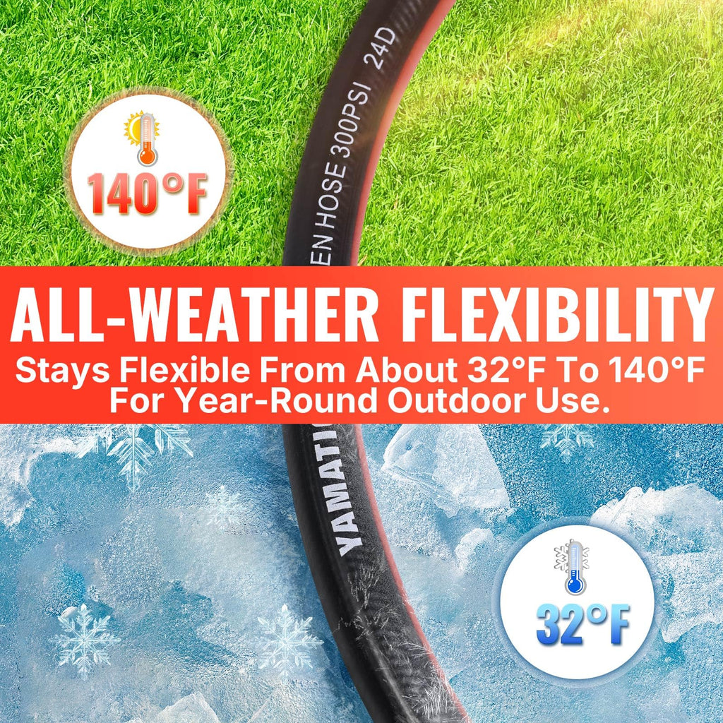 100ft Garden Hose 5/8in I.D. with Swivel Brass Handle Z896