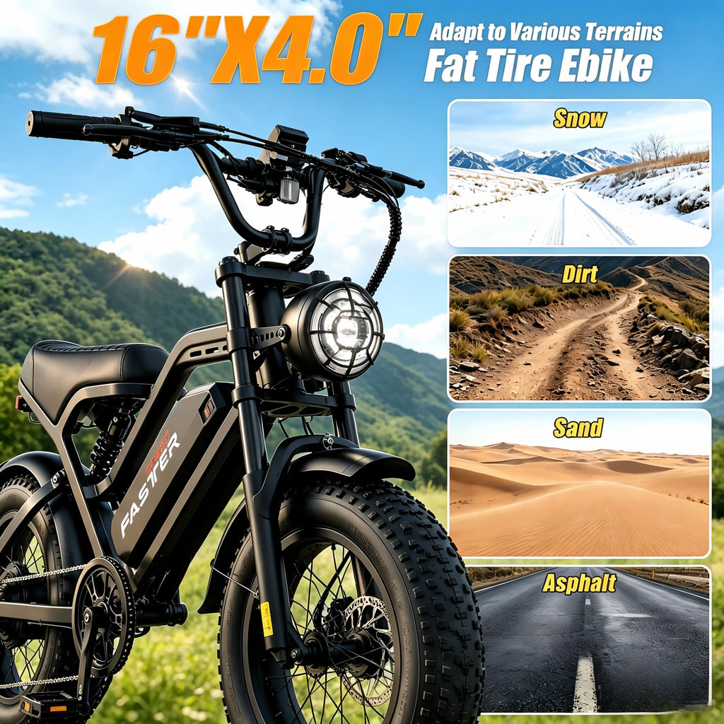1000W 48V 16Ah Fat Tire Electric Bike O440