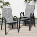 Grey Set of 4 Stackable Textilene Metal Patio Chairs D854950