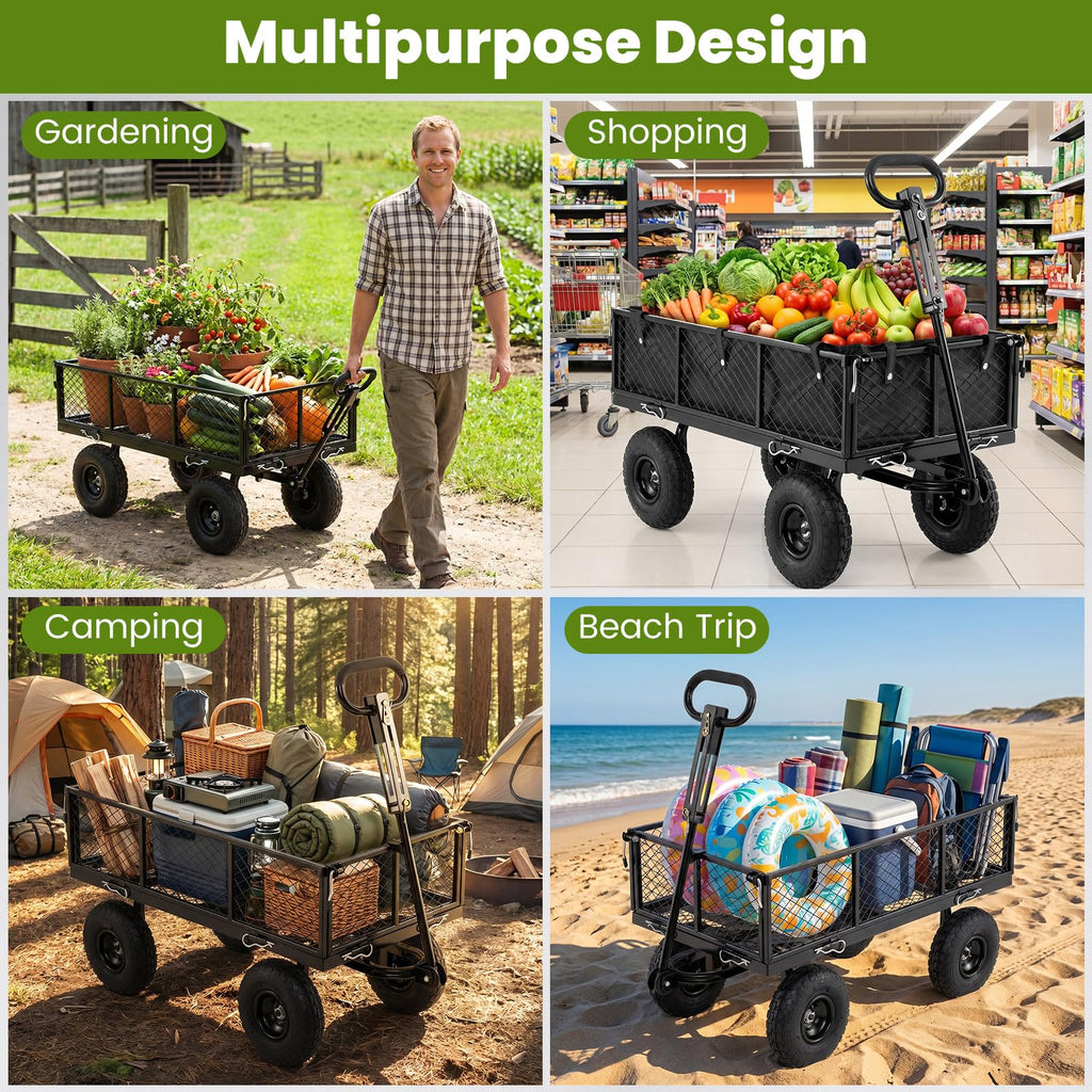 Heavy Duty Metal Garden Cart with Removable Liner H91877